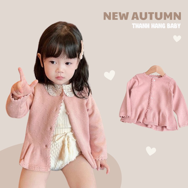 Áo len cho bé gái Thanh Hằng Baby, áo len diện thu đông bé gái từ 11kg - 31kg