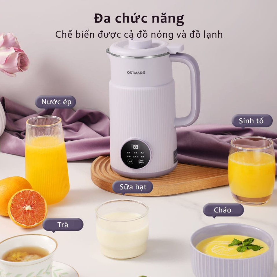 Máy Làm Sữa Hạt AYUMO Lõi Inox 304, Máy Làm Sữa Đậu Nành Xay Sinh Tố Dung Tích 800ML, Hẹn Giờ Và Giữ Ấm Thông Minh