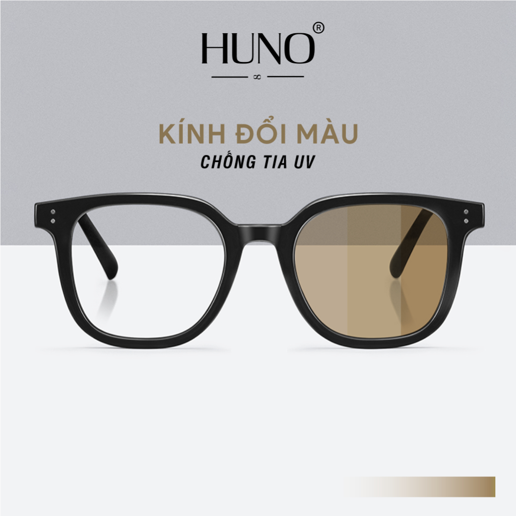 Kính râm đổi màu cao cấp chống tia UV thiết kế hai chấm sành điệu cho nam nữ 2023 HUNO - KR42