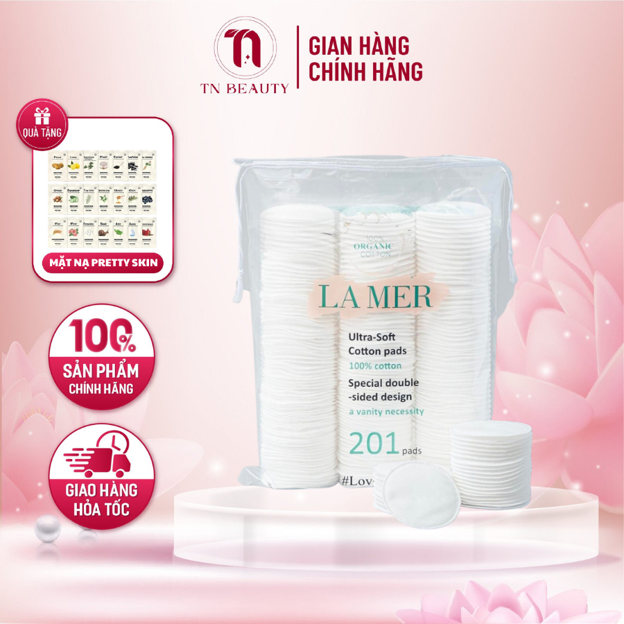 Bông tẩy trang LaMer 100% bông cotton tự nhiên 60, 120, 201 miếng