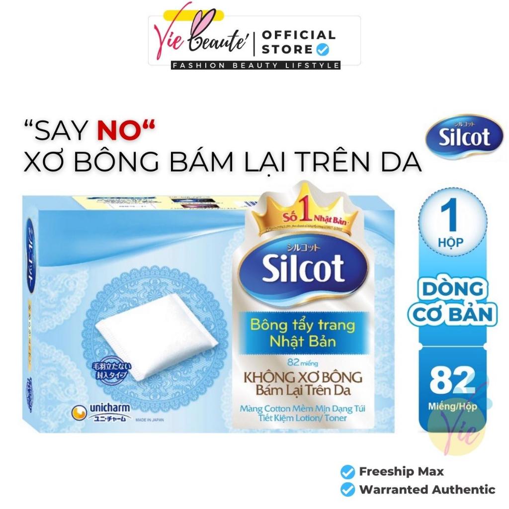 Bông tẩy trang Silcot Nhật Bản Hộp 82 miếng xanh dương - Bông Silcot Unicharm XANH DƯƠNG 82 miếng