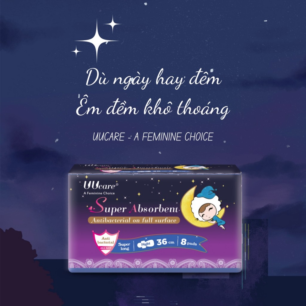 Băng vệ sinh UUcare Singapore Young Girl ban đêm 36cm