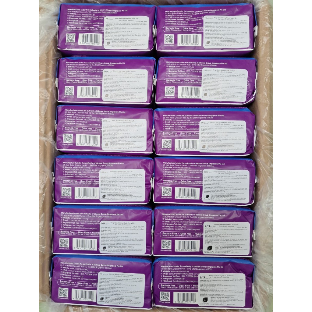 Băng vệ sinh UUcare Singapore Young Girl ban đêm 36cm