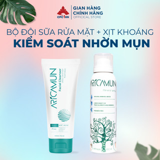 Bộ đôi sữa rửa mặt + xịt khoáng làm sạch và bảo vệ màng ẩm của da ARICAMUN 200ml chính hãng