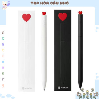 Bút gel KACO TRÁI TIM & NGÔI SAO dạng xoay kèm 2 ngòi refill mực đen [taphoagaunho]