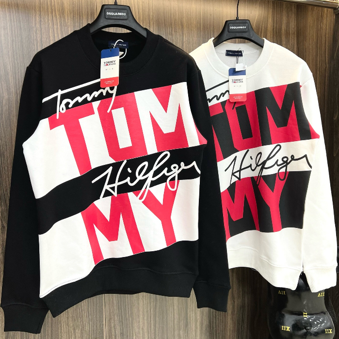 FULL mẫu Áo nỉ Tommy in hình thiết kế hot trend Nam Nữ Thu Đông 2023