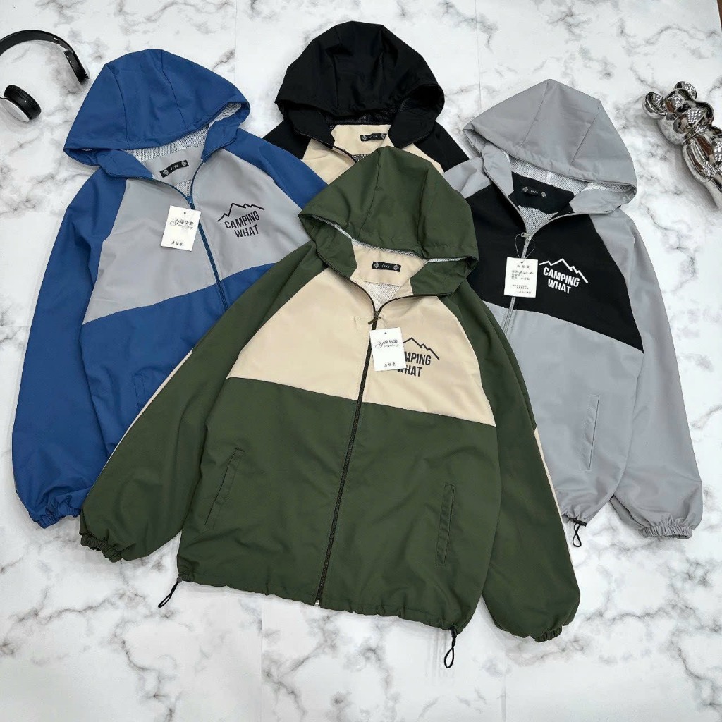 Áo khoác phối màu unisex có mũ form rộng mặc đôi nam nữ - phong cách Harajuku Nhật Bản Aogiophoimau415 P4/K15