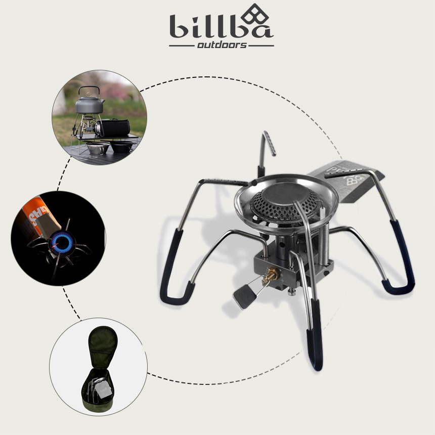 Bếp gas nhện 4 chân xếp gọn dùng đi du lịch dã ngoại cắm trại ngoài trời - Billba Outdoors