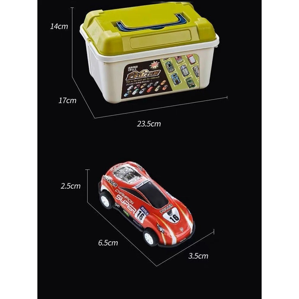 Bộ ô tô đồ chơi mini, Hộp 30 ô tô, Thùng 30 xe đồ chơi nhiều màu kèm thùng đựng có quai xách