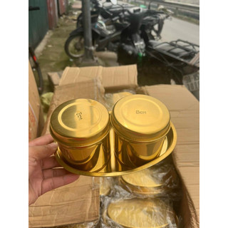 Hũ đựng bông size 8 cm thường,vàng dùng trong y tế spa thẫm mỹ viện