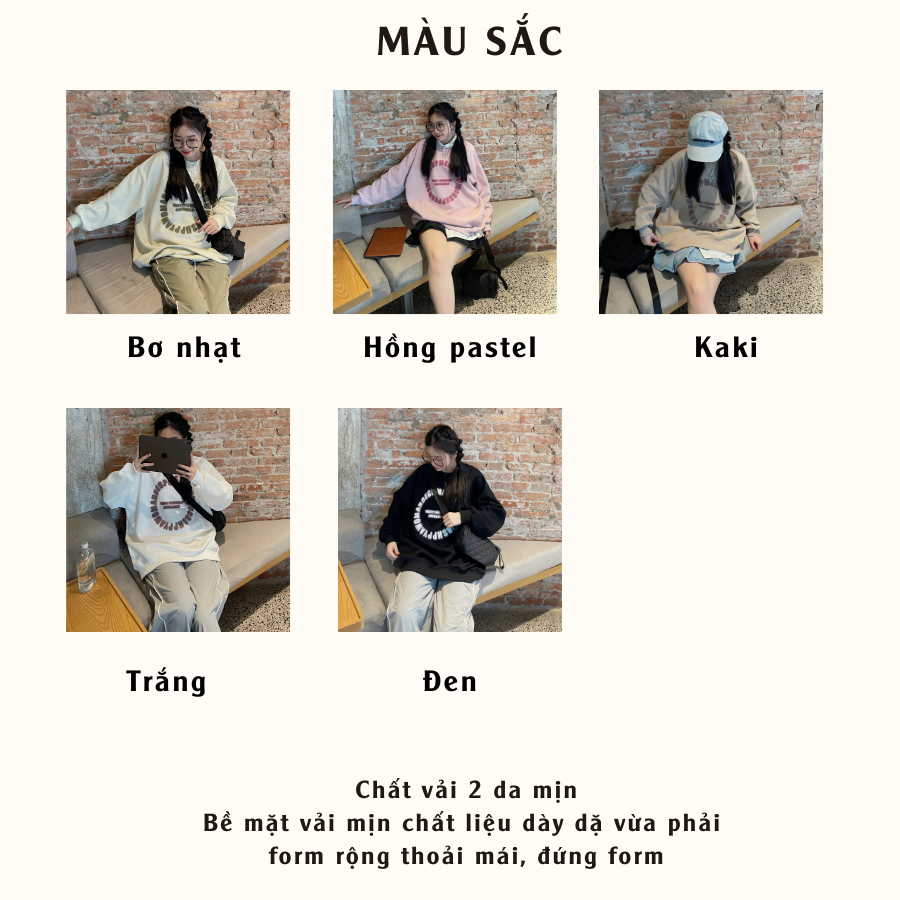 Áo sweater nữ form rộng chất vải 2 da mịn dày dặn ONIEN 10630 - Jemcloset
