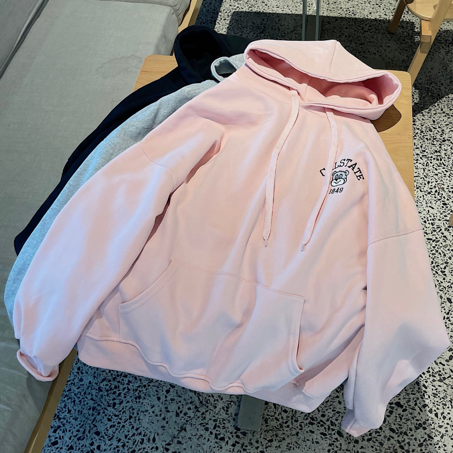 Áo hoodie nữ form rộng chất vải nỉ 2 da dày dặn CALS 10636 - Jemcloset