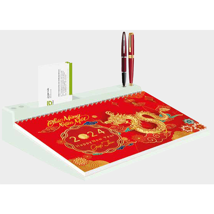 LỊCH TẾT 2024 - XUÂN GIÁP THÌN - LỊCH ĐỂ BÀN ĐẾ NHỰA - NGÂN HÀ