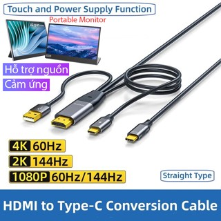 Cáp chuyển đổi HDMI, Displayport to USB Type-C, 4K 60Hz, 2K 144Hz hỗ trợ nguồn, cảm ứng cho màn hình di động