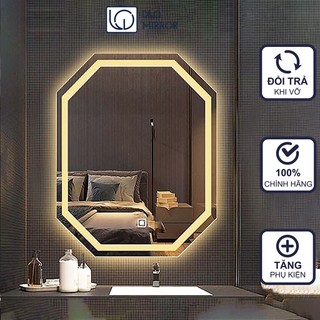 Gương led cảm ứng dlq interiors hình bát giác trang trí nhà tắm, phòng ngủ, resort