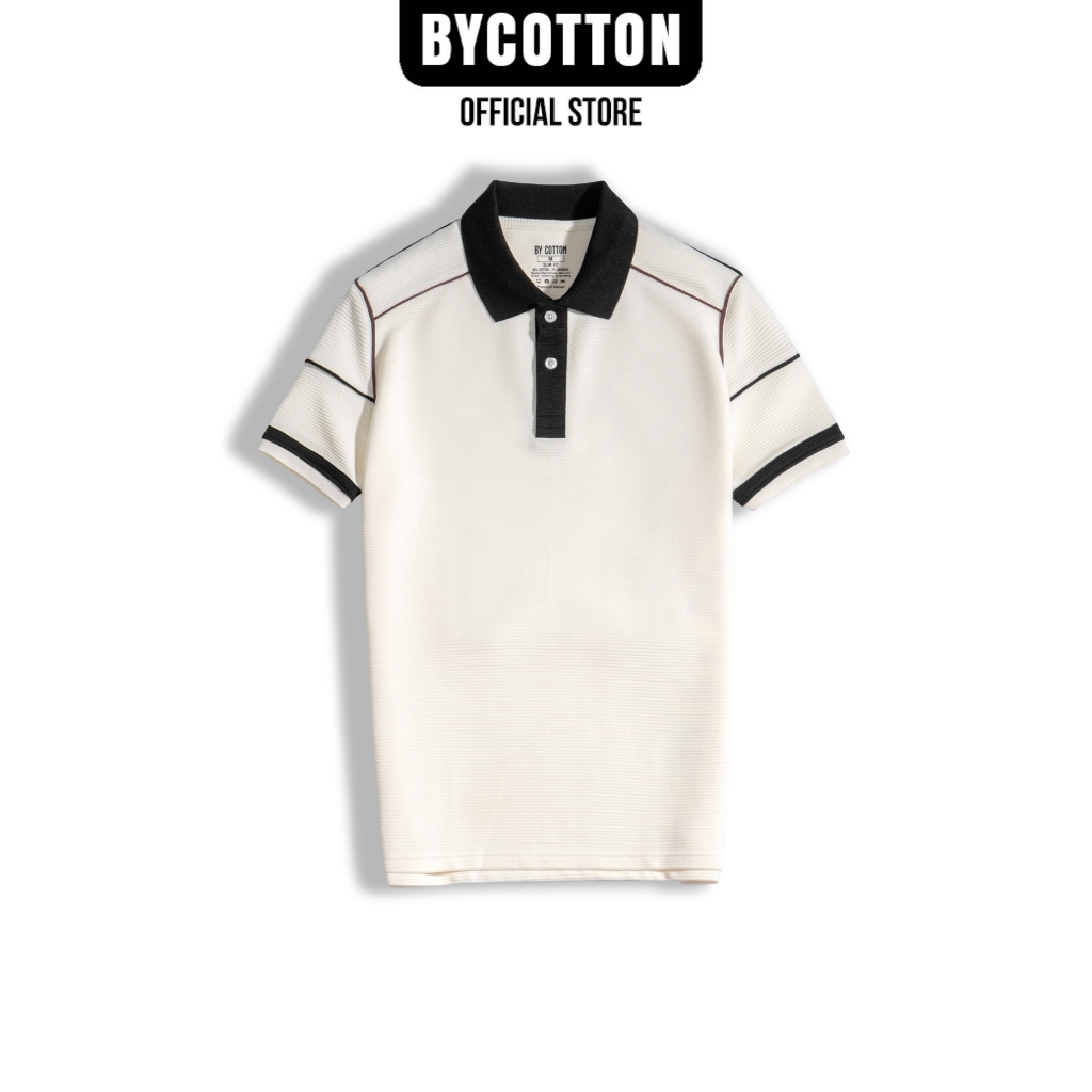 [Mã BYCO30P giảm ngay 30%] Áo Thun Nam Cao Cấp Polo Gân Kem Phối BY COTTON