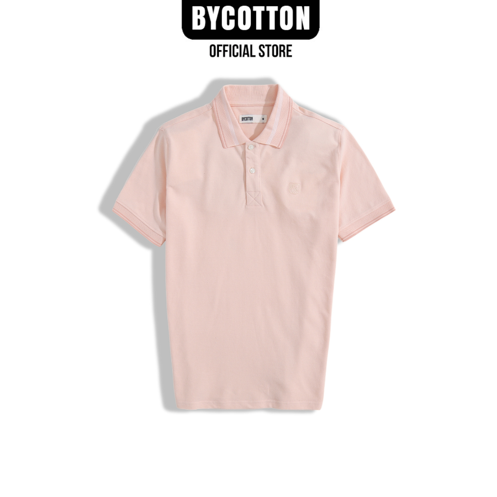 Áo Thun Nam Cao Cấp Polo Premium Basic Pink Bo Tổ Ong BY COTTON