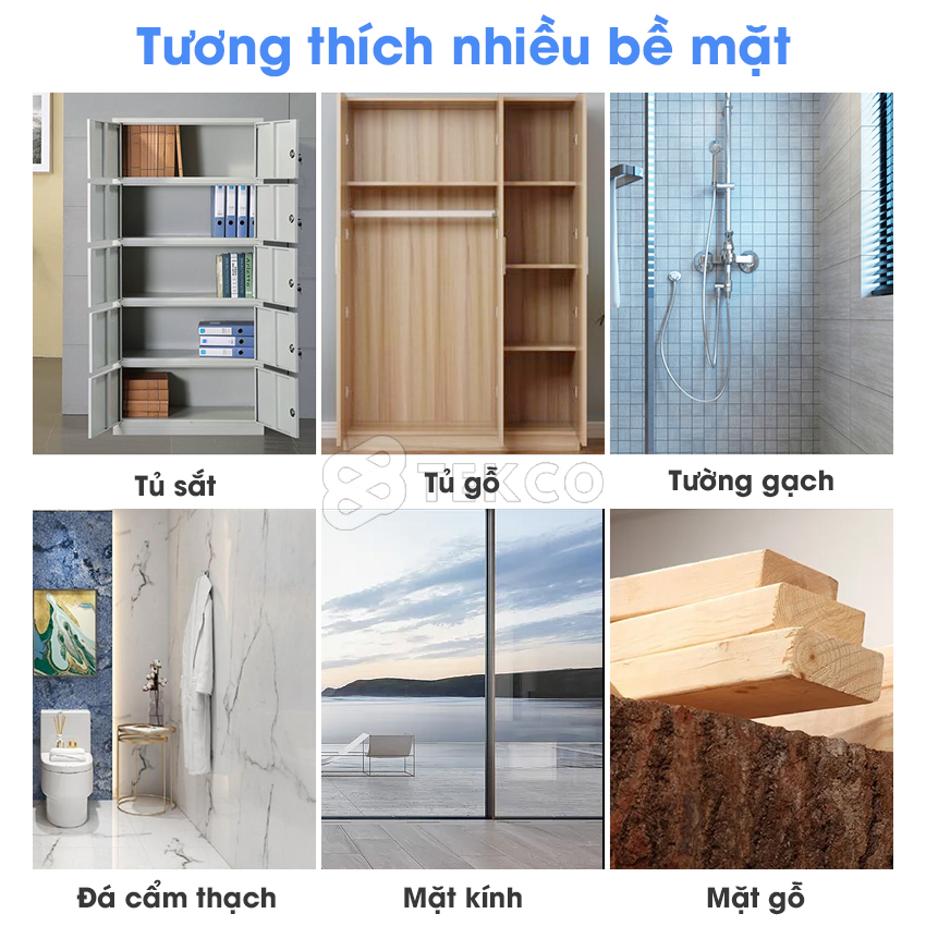 Mắc quần áo nhựa dán tường, 6 móc treo đồ dán tường siêu chắc chắn MT1261