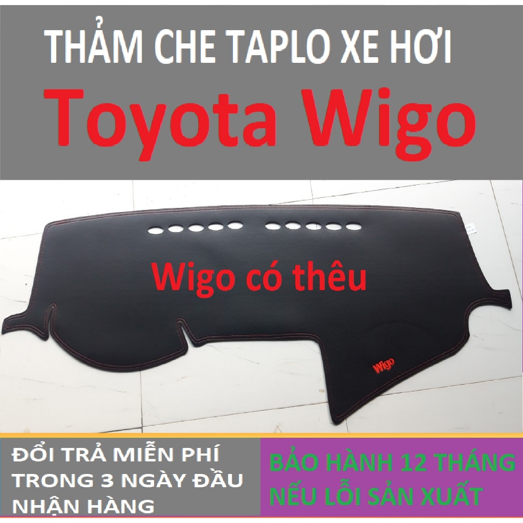 Thảm Taplo Toyota Wigo,Thảm Lót Taplo Xe Hơi Cao Cấp Hàng 3 Lớp Có Chống Trượt,Da Đẹp Bảo Hành 12 Tháng