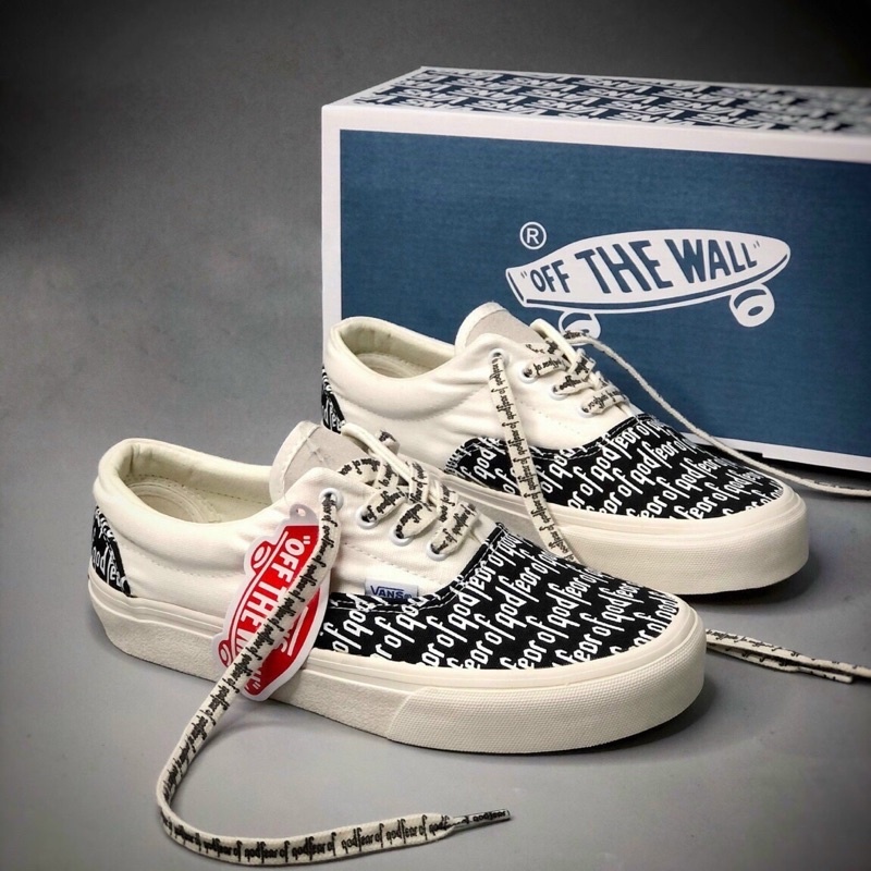 Giày thể thao Vans in chữ Fear of God có dây buộc nam nữ hot nhất năm 2022 full box bill