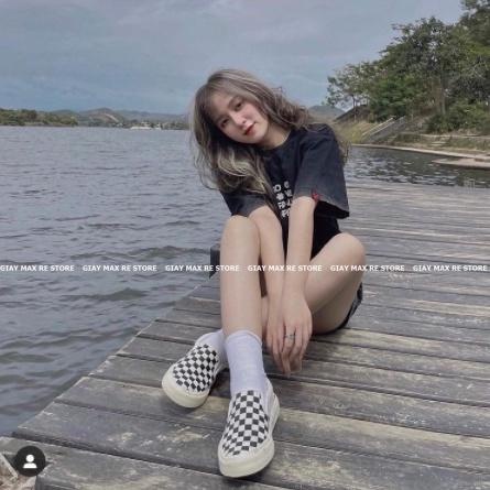 Giày Thể Thao 𝐕𝐀𝐍𝐒 Vaul Lười Caro Cực Hot 2022