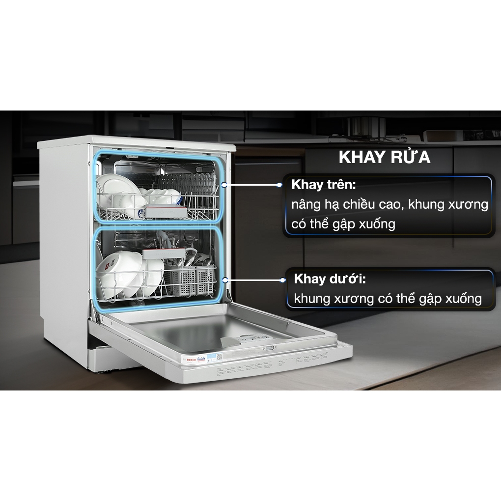 Máy rửa bát độc lập Bosch SMS4IVI01P 12 bộ | Bảo hành 36 tháng