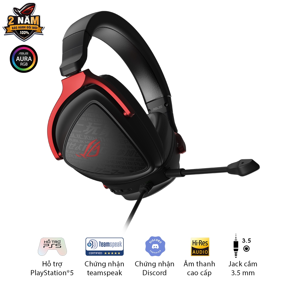 Tai nghe gaming ASUS ROG DELTA S CORE cổng 3.5mm siêu nhẹ | âm thanh vòm ảo 7.1