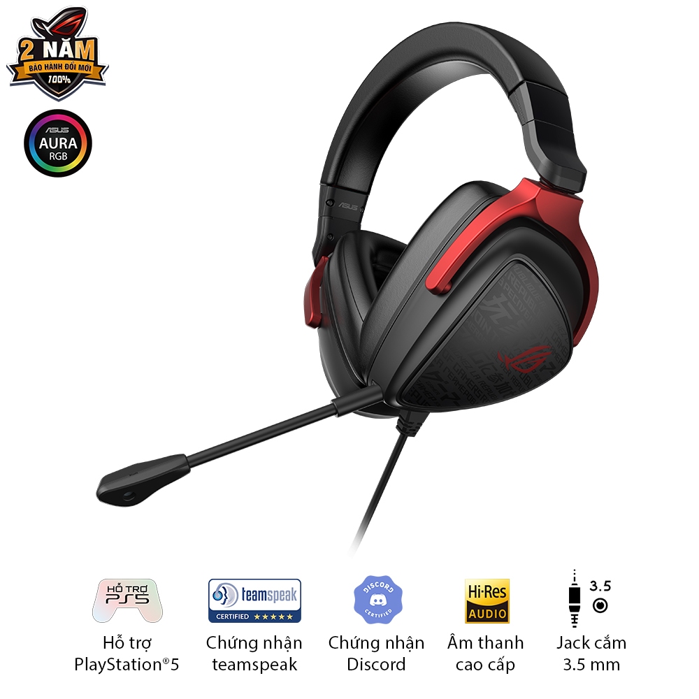 Tai nghe gaming ASUS ROG DELTA S CORE cổng 3.5mm siêu nhẹ | âm thanh vòm ảo 7.1