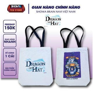 Túi tote vải canvas Dragon on Hat phiên bản Halloween đi học đi chơi đựng vừa khổ A4
