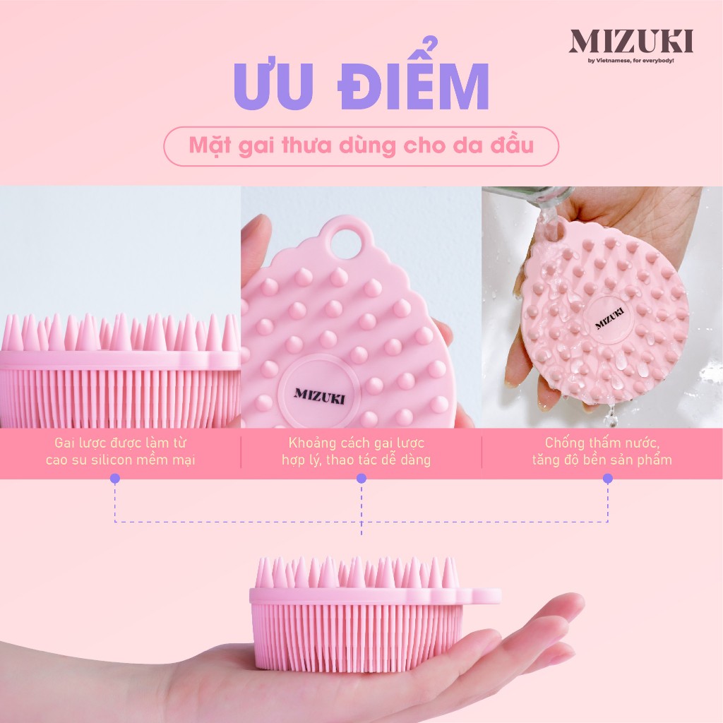 Lược Gội Đầu Massage Da Đầu Thư Giãn 2in1 Mizuki