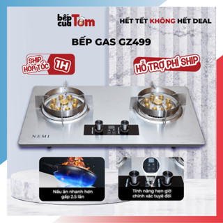 Bếp Ga Đôi cao cấp 9 đầu đốt, tích hợp tính năng hẹn giờ riêng biệt tự động tắt gas an toàn, bếp gas cao lắp âm và dương