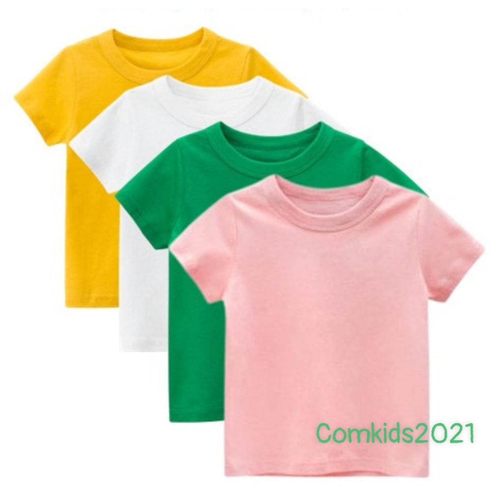 9-25kg Áo Phông áo thun trơn nhiều màu chất cotton 100% mềm mịn thất hút mồ hôi cho bé Trai bé Gái