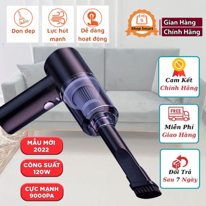 Máy hút bụi cầm tay mini lực hút siêu mạnh hút bụi ô tô giường đệm sạc USB