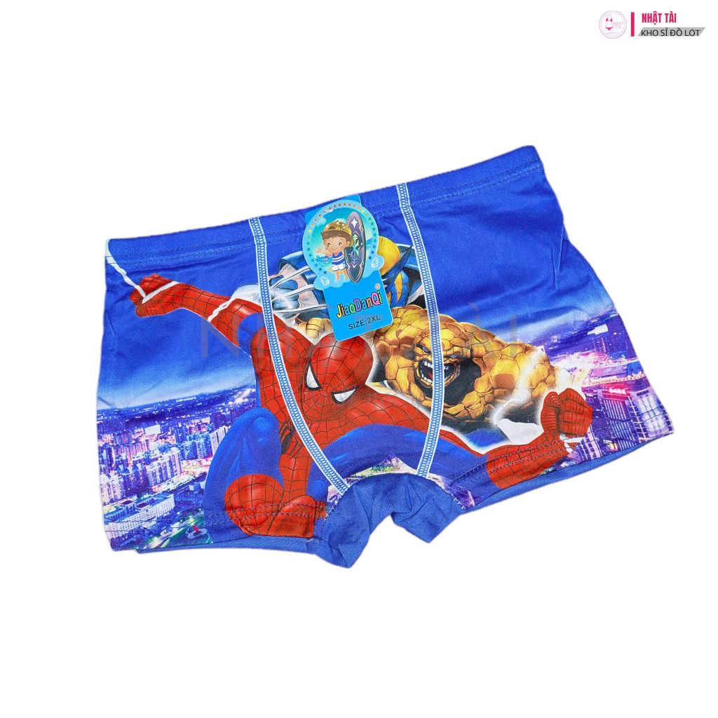 Set 10 quần lót bé trai in 3D siêu nhân cotton dạng đùi