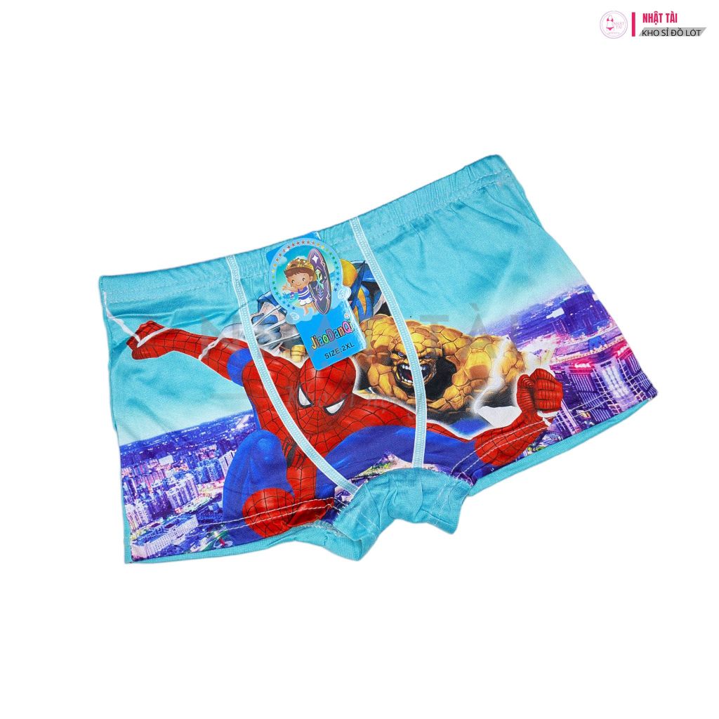 Set 10 quần lót bé trai in 3D siêu nhân cotton dạng đùi