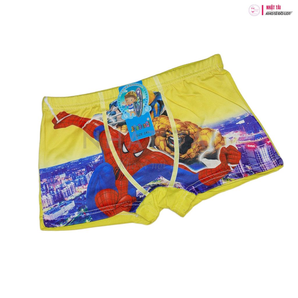 Set 10 quần lót bé trai in 3D siêu nhân cotton dạng đùi