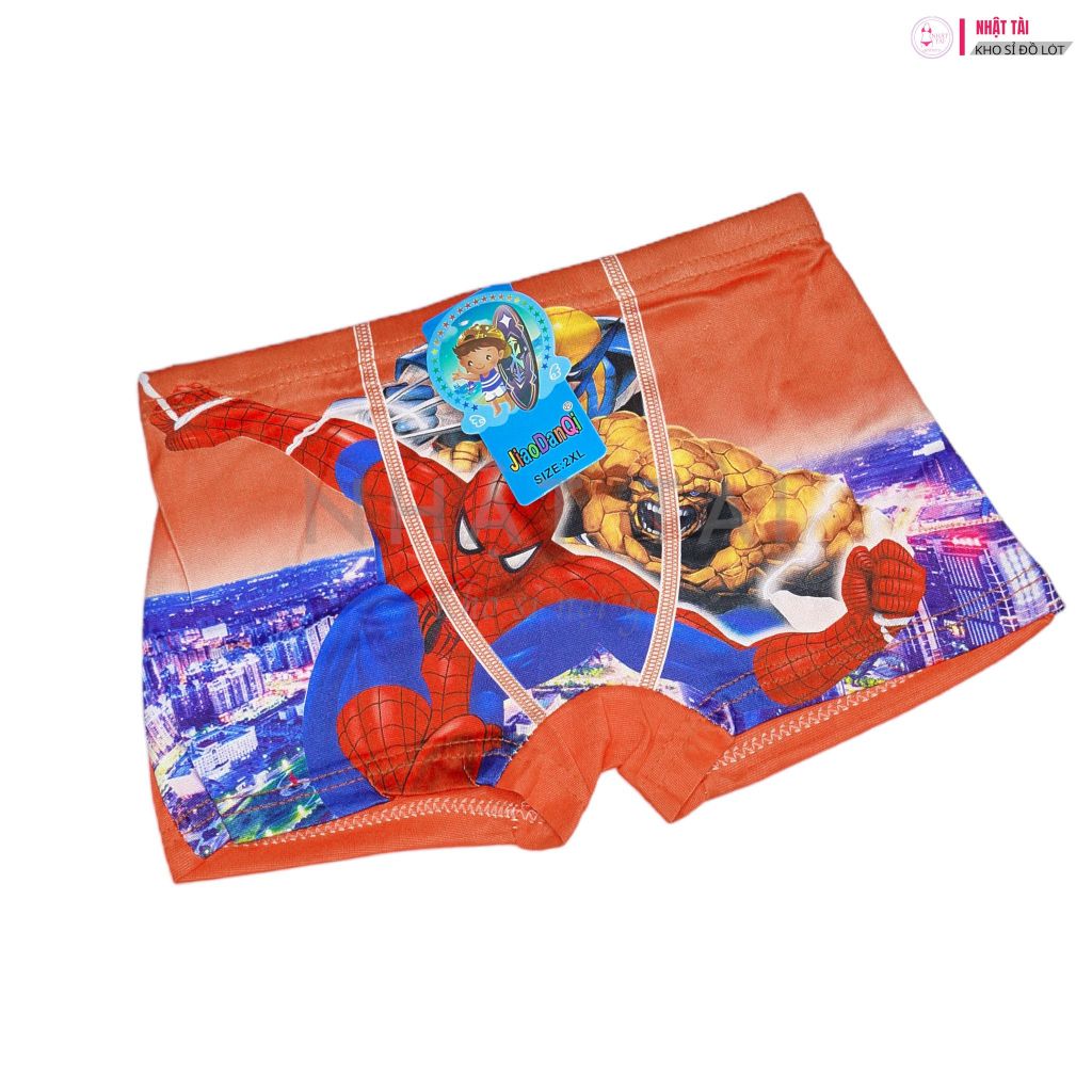 Set 10 quần lót bé trai in 3D siêu nhân cotton dạng đùi