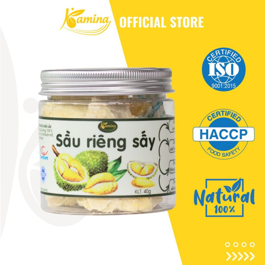 Sầu riêng sấy thăng hoa, thương hiệu Kamina, lon 40gram