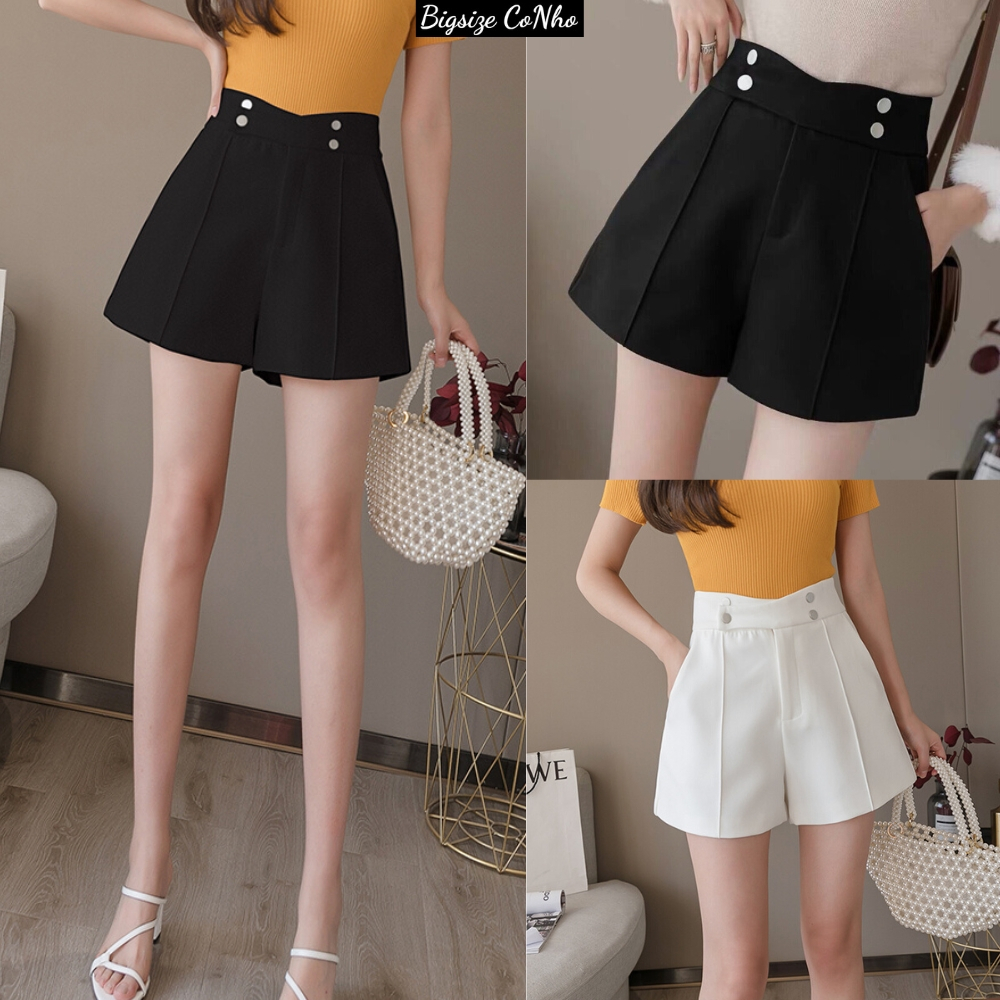 Quần Short Đùi Bigsize Nữ Lưng Thun Và Cúc Bấm Điểm Nhấn Dáng A Mềm Mại Co Giãn Siêu Hot Cho Nàng Chuppy Q4N