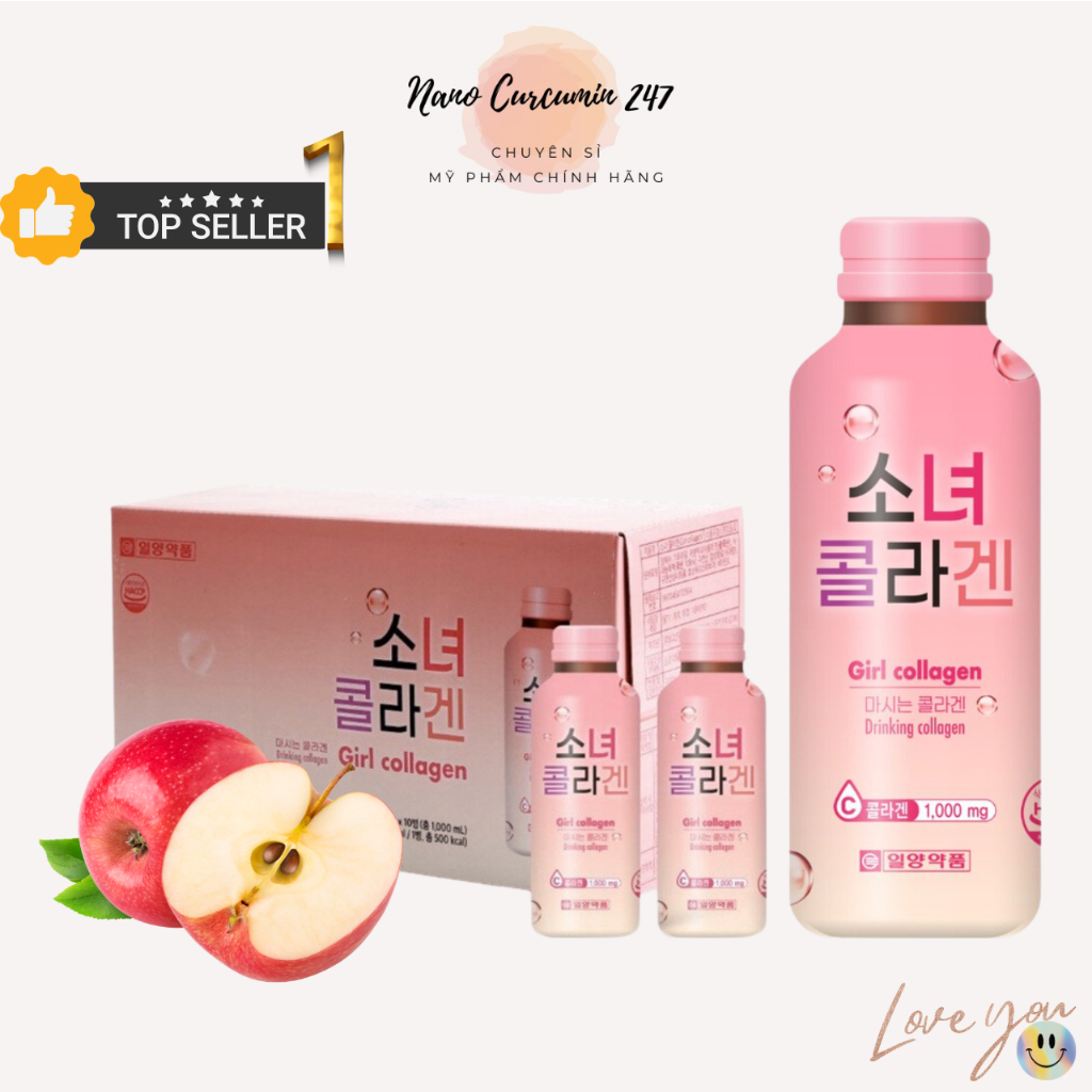 Nước Uống Girl Collagen Hàn Quốc Collagen Uống Làm Đẹp Da Hộp 10 Chai