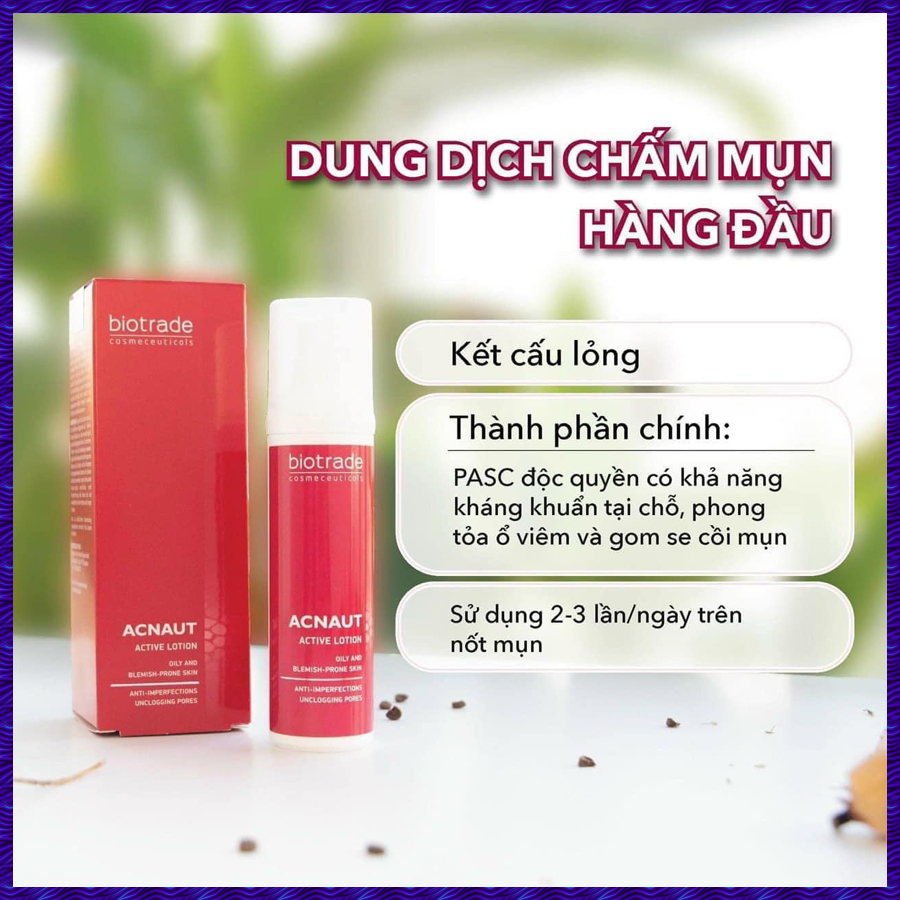 Chấm Mụn Biotrade Acnaut Active Cream (15ml) Và Biotrade Acnaut Active Lotion (10ml) Hỗ Trợ Giảm Mụn Kiểm Soát Dầu