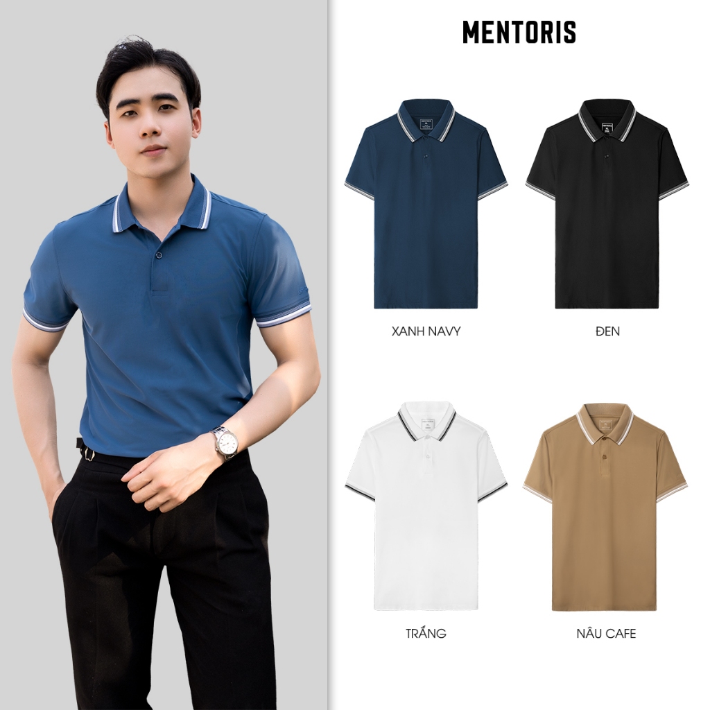 [Oulet Không Đổi Trả] Áo Thun Nam có cổ Coolmax thương hiệu Mentoris chất liệu Cao cấp, thấm hút, kh