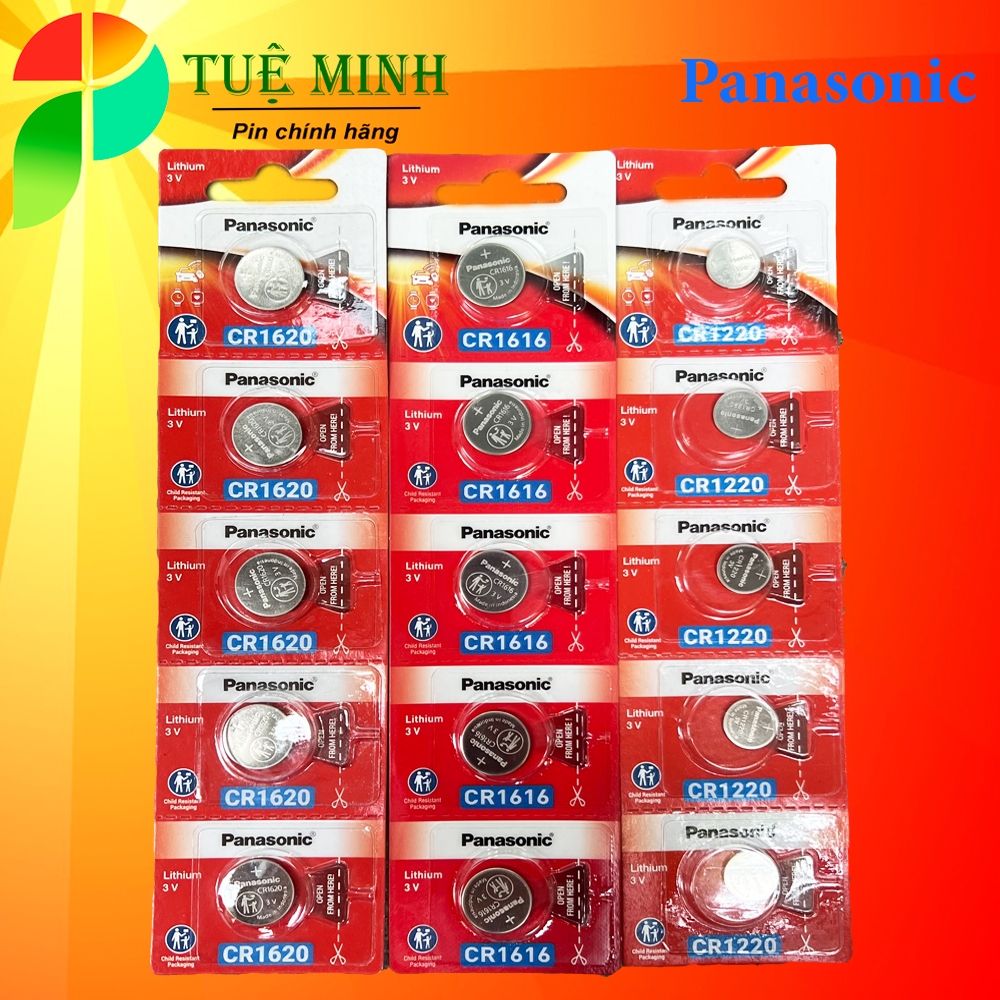 [ Vỉ 5 VIÊN ] Pin Panasonic CR1632, CR1620, CR1616, CR1220 chính hãng, pin remote smartkey