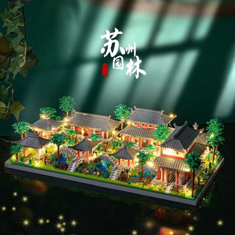 Mô hình lắp ráp cung đình Deco trang trí nhà cửa có đèn led, cung điện , vườn ngự uyển.