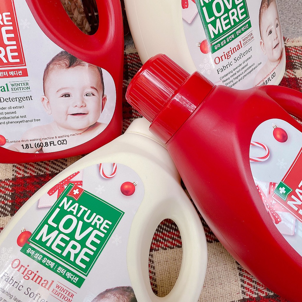 Combo Nước giặt và nước xả Nature Love Mere hương Original chai 1.8L/ túi 1.3L