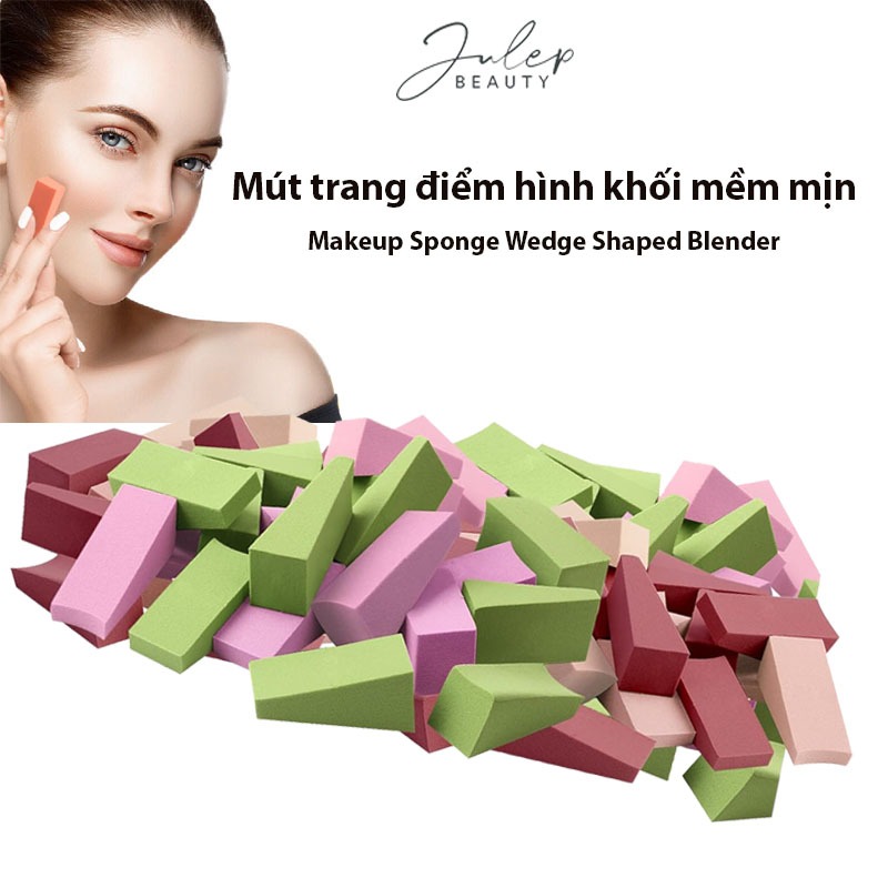 Julep beauty - Mút trang điểm hình tam giác không chứa latex cho tán kem nền, phấn phủ, làm nail