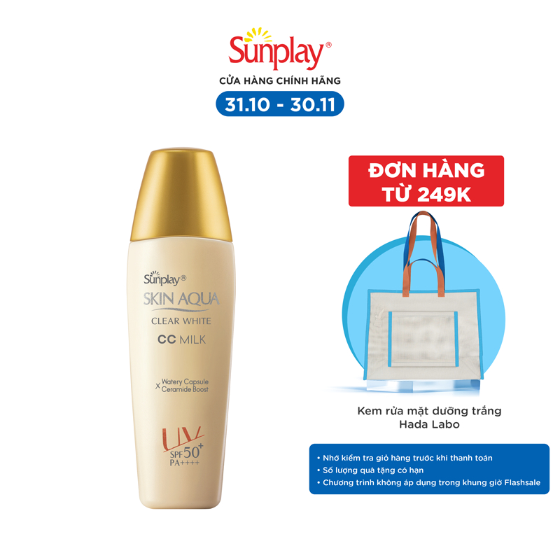 Sữa chống nắng tạo nền Sunplay Skin Aqua Clear White CC Milk 25g
