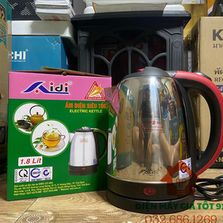 Ấm siêu tốc inox 1,8 aidi hàng chính hãng , ấm siêu tốc inox đun sôi siêu nhanh bảo hành 12 tháng