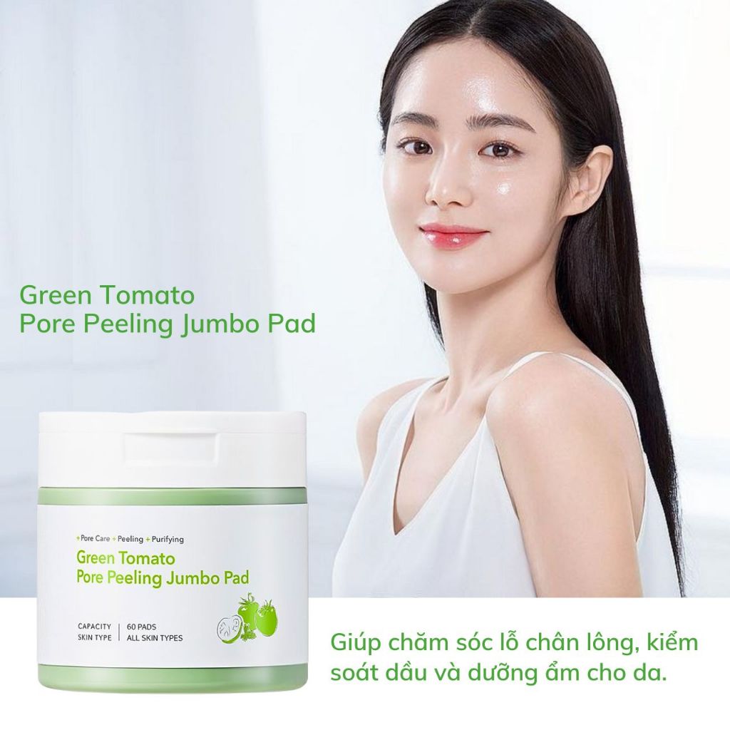 Toner Sungboon Editor Green Tomato Pore Peeling Jumbo Pad 180ml 60 pads Toner Cà Chua Xanh Dạng Miếng Dán