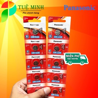 Vỉ 5 viên pin cr1220 panasonic 3v, pin remote xe honda chính hãng